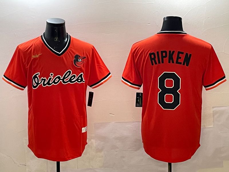 Men Baltimore Orioles #8 Ripken Orange Throwback Game 2025 Nike MLB Jersey style 1->baltimore orioles->MLB Jersey